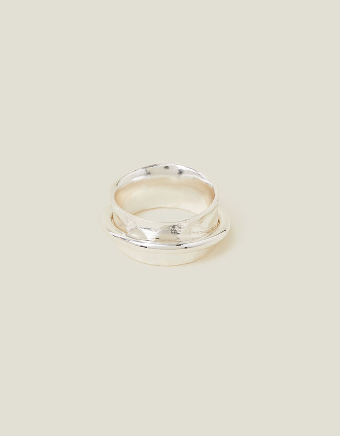 Sterling Silver-Plated Spinner Ring, Silver (ST SILVER), large