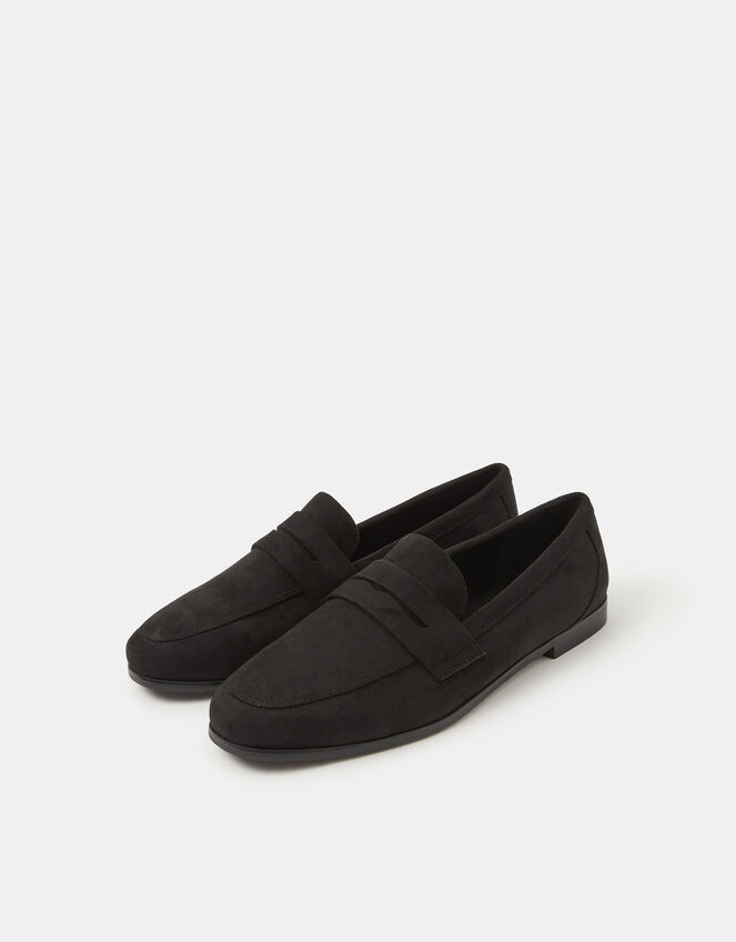 Suedette Loafers, Black (BLACK), large
