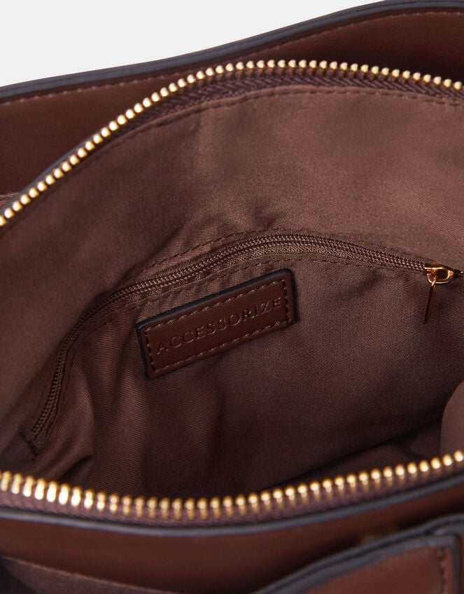 Webbing Strap Crossbody Bag , Brown (CHOCOLATE), large
