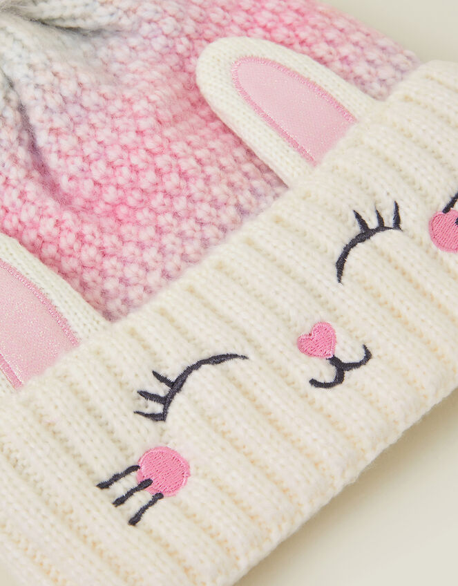 Girls Faux Fur Ombre Bunny Hat, Multi (PASTEL MULTI), large