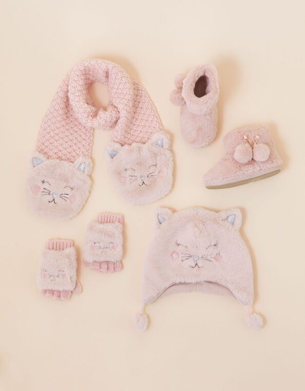 Girls Cosy Cat Winter Accessories Set, , large