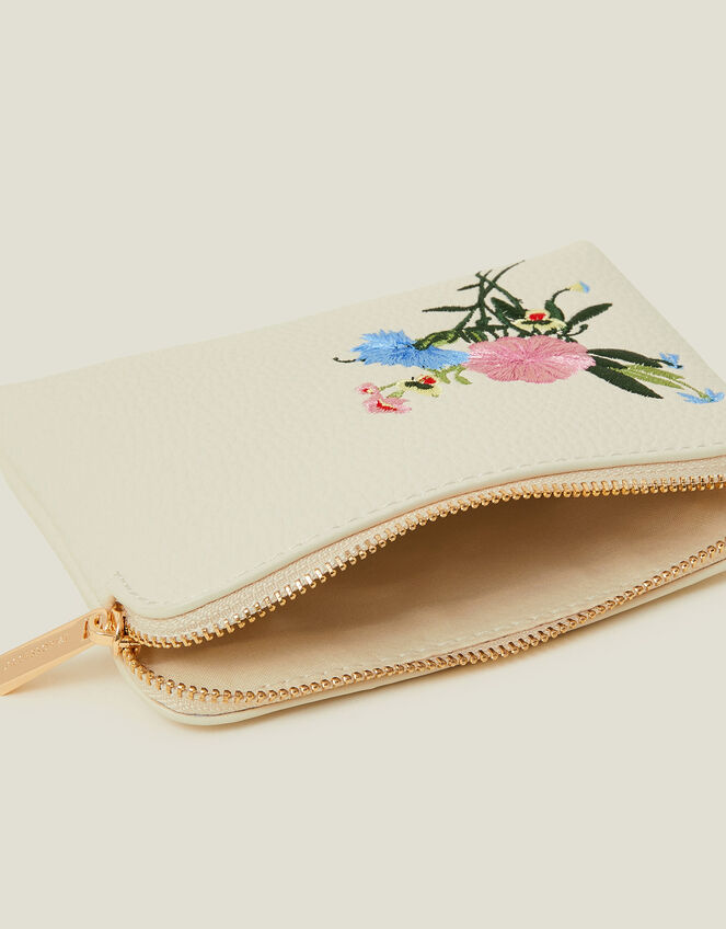Embroidered Floral Coin Purse, , large