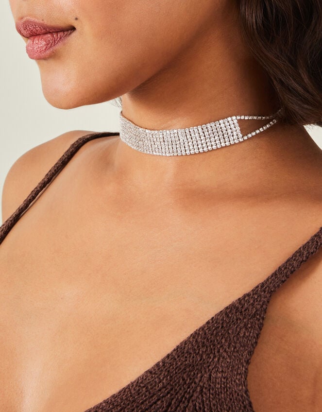 Crystal Cupchain Choker Necklace, , large