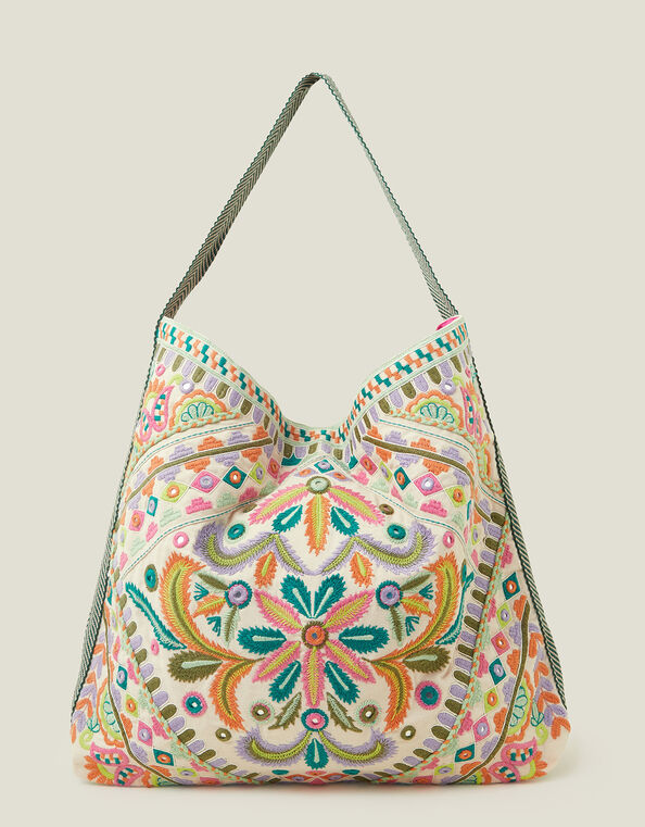 Mirror Embroidered Shoulder Bag, , large