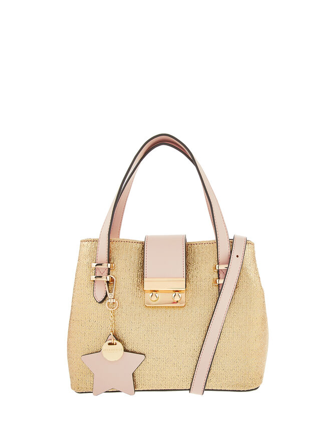 Metallic Bucket Handbag, , large