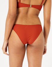 Ring Detail Strappy Bikini Briefs, Orange (RUST), large