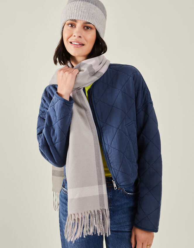 Woven Pastel Check Blanket Scarf, , large