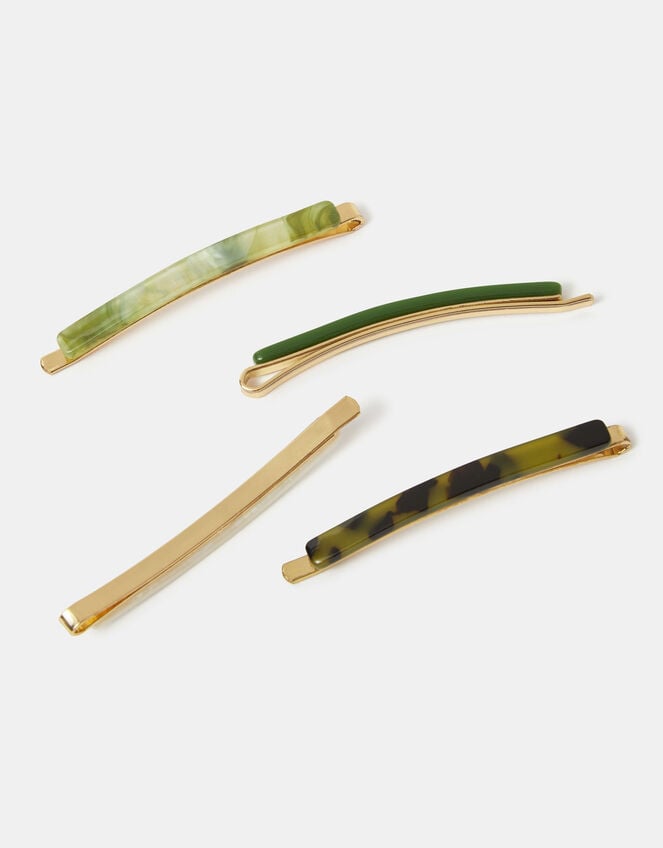 4-Pack Marble Resin Hair Slides, , large