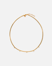 Gold-Plated Sparkle Stone Collar Necklace, , large