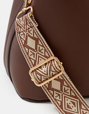 Webbing Strap Shoulder Bag , Brown (CHOCOLATE), large