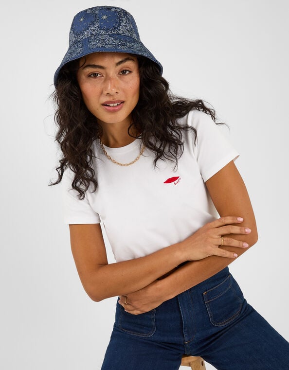 Reversible Bandana Print Bucket Hat, , large