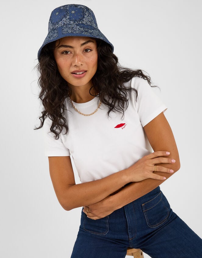 Reversible Bandana Print Bucket Hat, , large