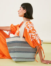Stripe Woven Shoulder Bag, , large