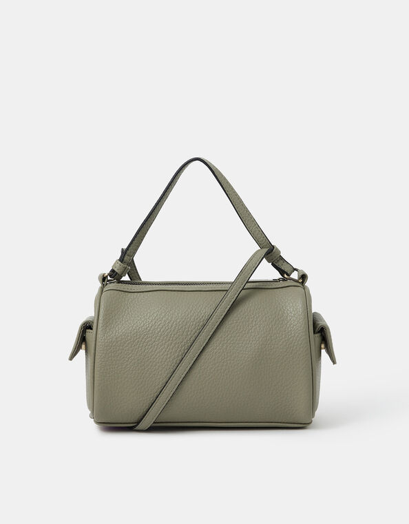 Faux Leather Crossbody Bag, Green (KHAKI), large