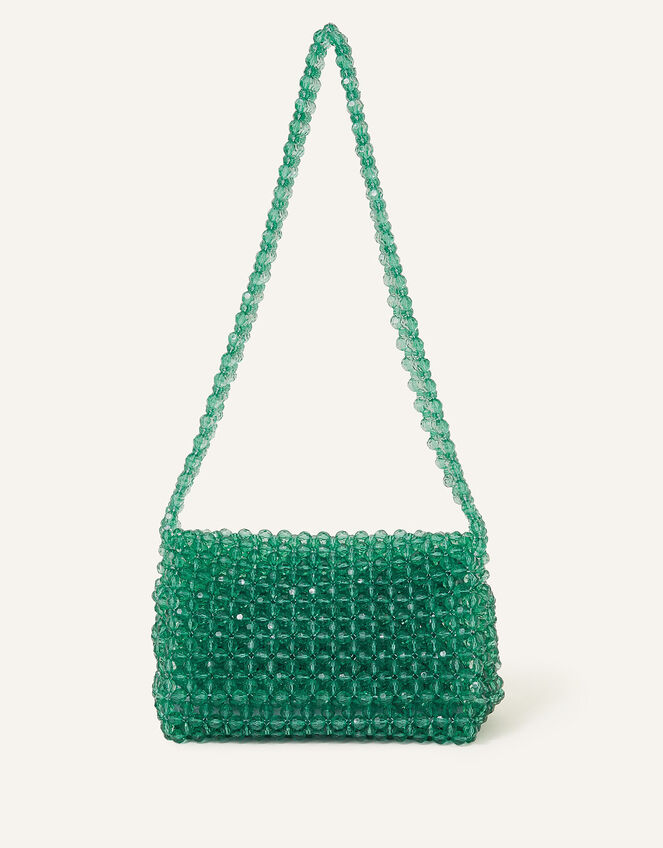 Beaded Shoulder Bag, Green (GREEN), large