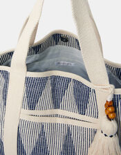 Chevron Canvas Beach Bag, , large