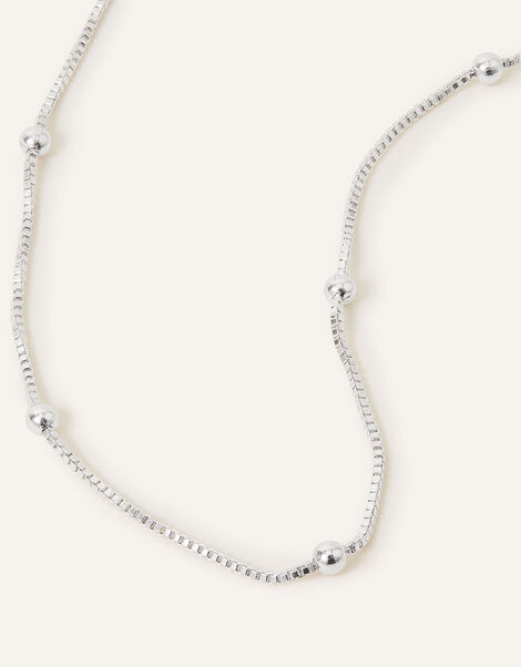 Beaded Chain Necklace  Silver, Silver (SILVER), large