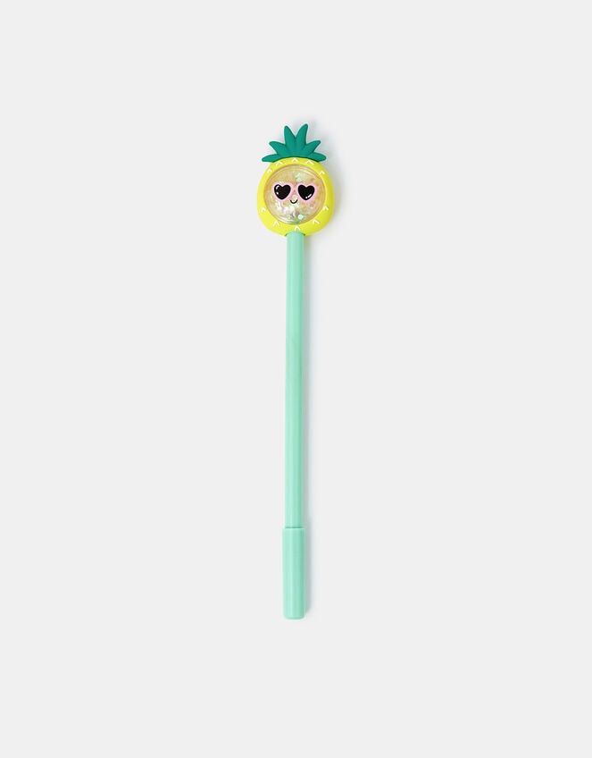 Girls Pineapple Topper Pen Yellow, , large