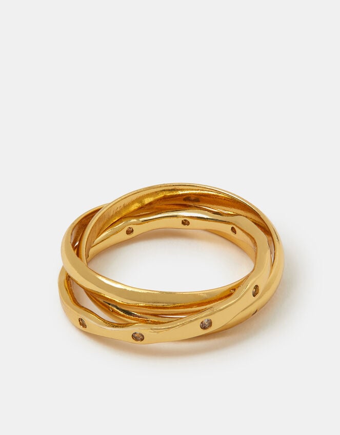 14ct Gold-Plated Russian Band Ring, Gold (GOLD), large