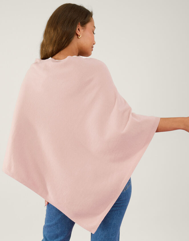 Knit Poncho, Pink (PALE PINK), large