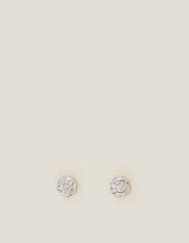 Sterling Silver Rose Stud Earrings, , large