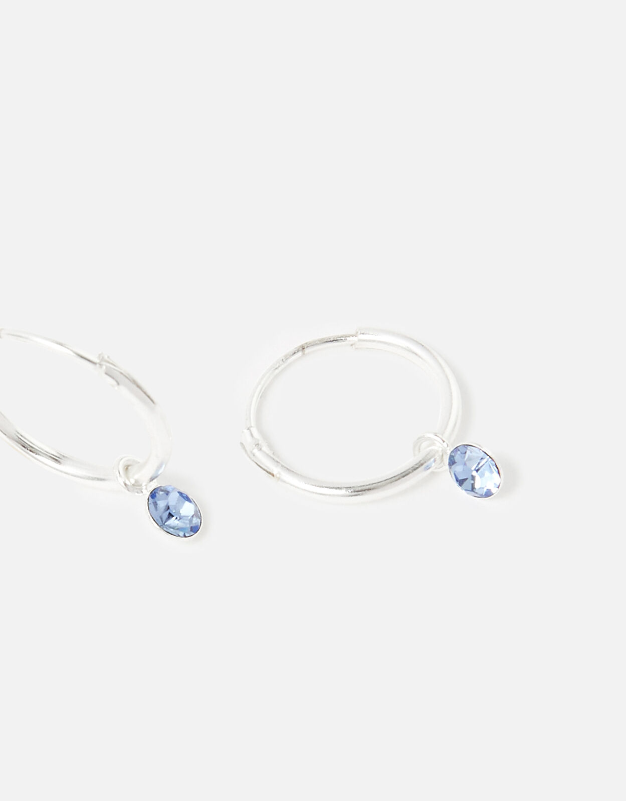 Sterling silver crystal hoop earrings hot sale