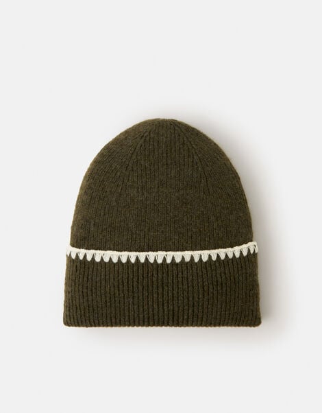 Whipstitch Beanie Hat, , large