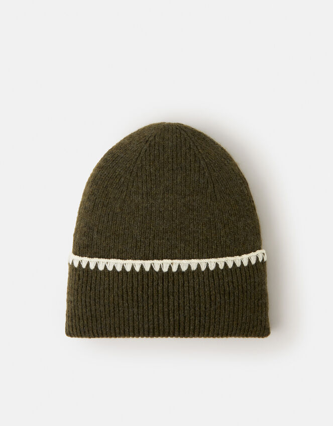 Whipstitch Beanie Hat, , large