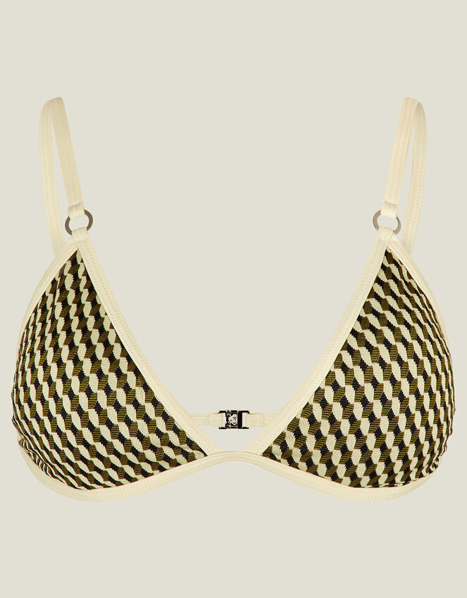 Jacquard Triangle Bikini Top, DARKS MULTI, large