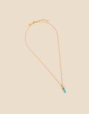 14ct Gold-Plated Turquoise Shard Pendant Necklace, , large