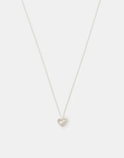 Sterling Silver Pearl Heart Pendant Necklace, , large