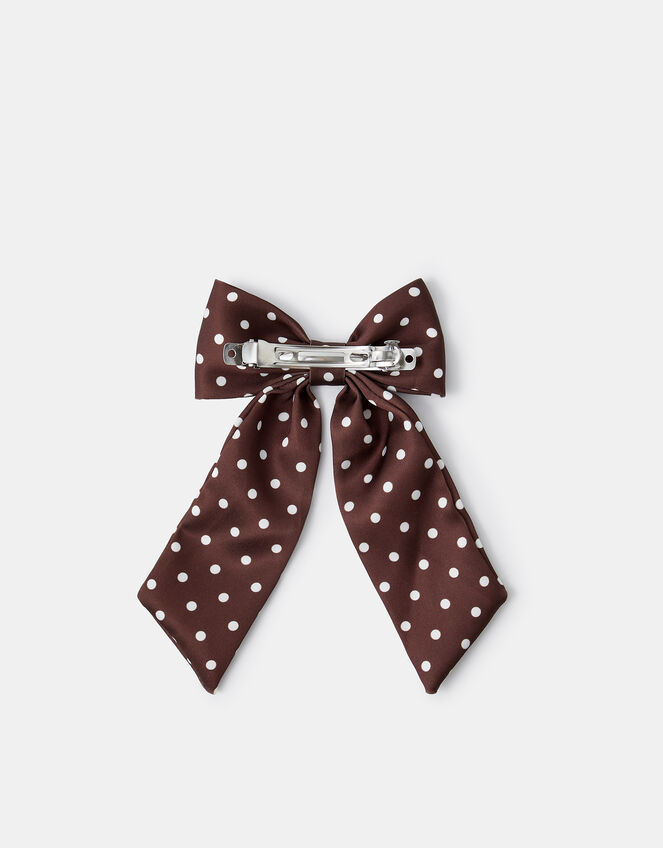 Polka Dot Bow Barrette Hair Clip, , large
