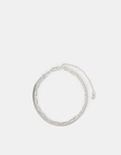 Sterling Silver-Plated Omega Layered Bracelet, , large