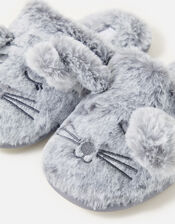 Bunny Mule Slippers, Grey (GREY), large