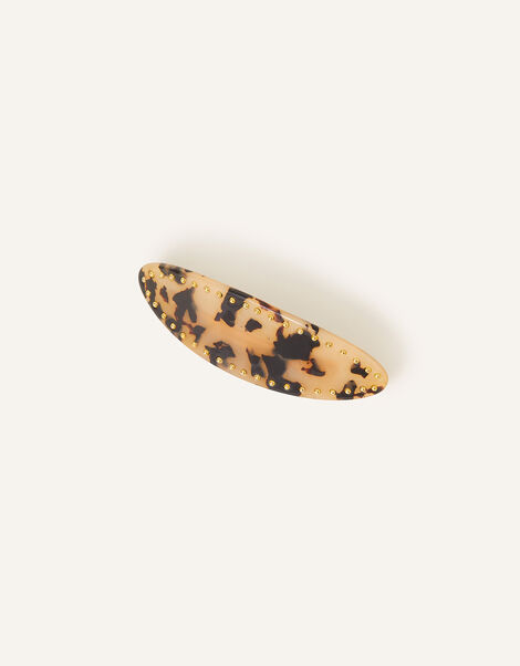 Tortoiseshell Stud Barrette Clip, , large