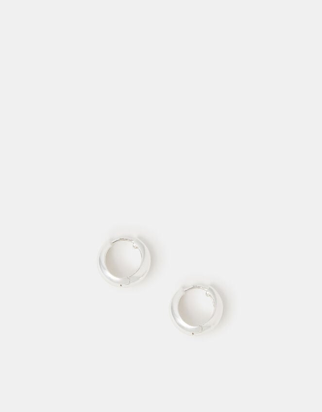 Sterling Silver Chunky Hoop Earrings, , large