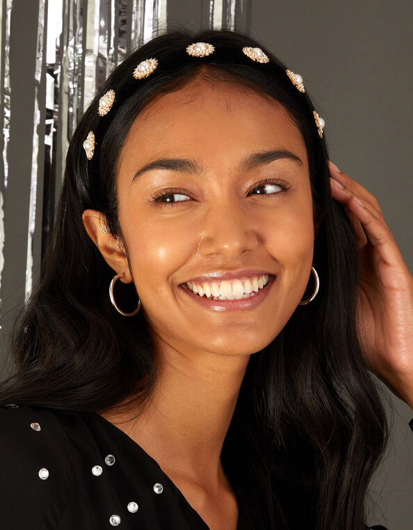Pearl and Gem Headband, , large