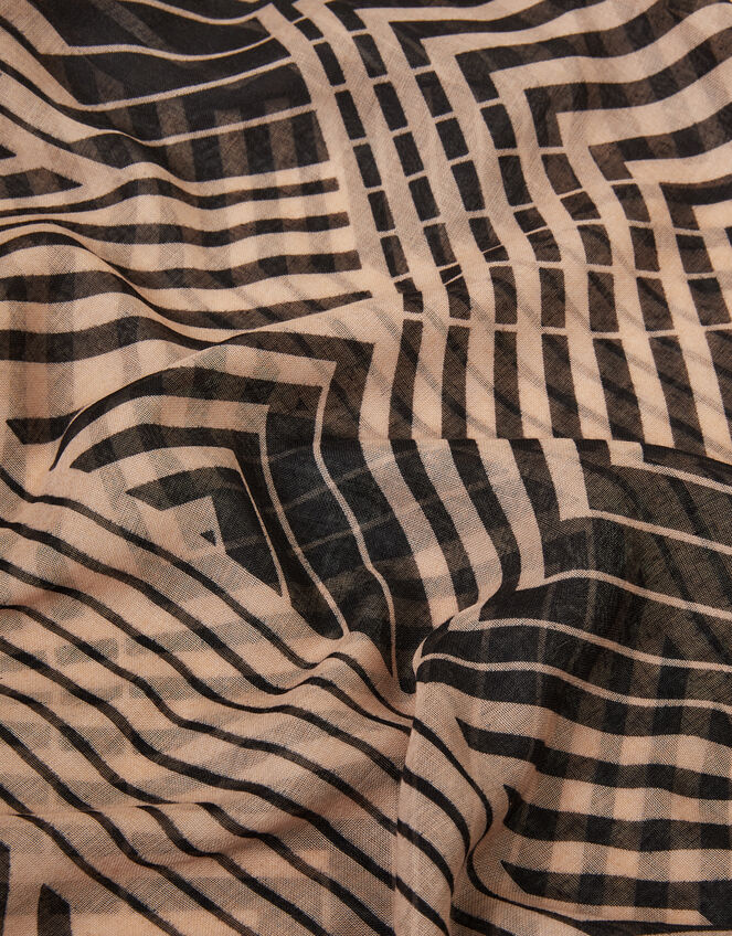 Geometric Print Scarf, , large