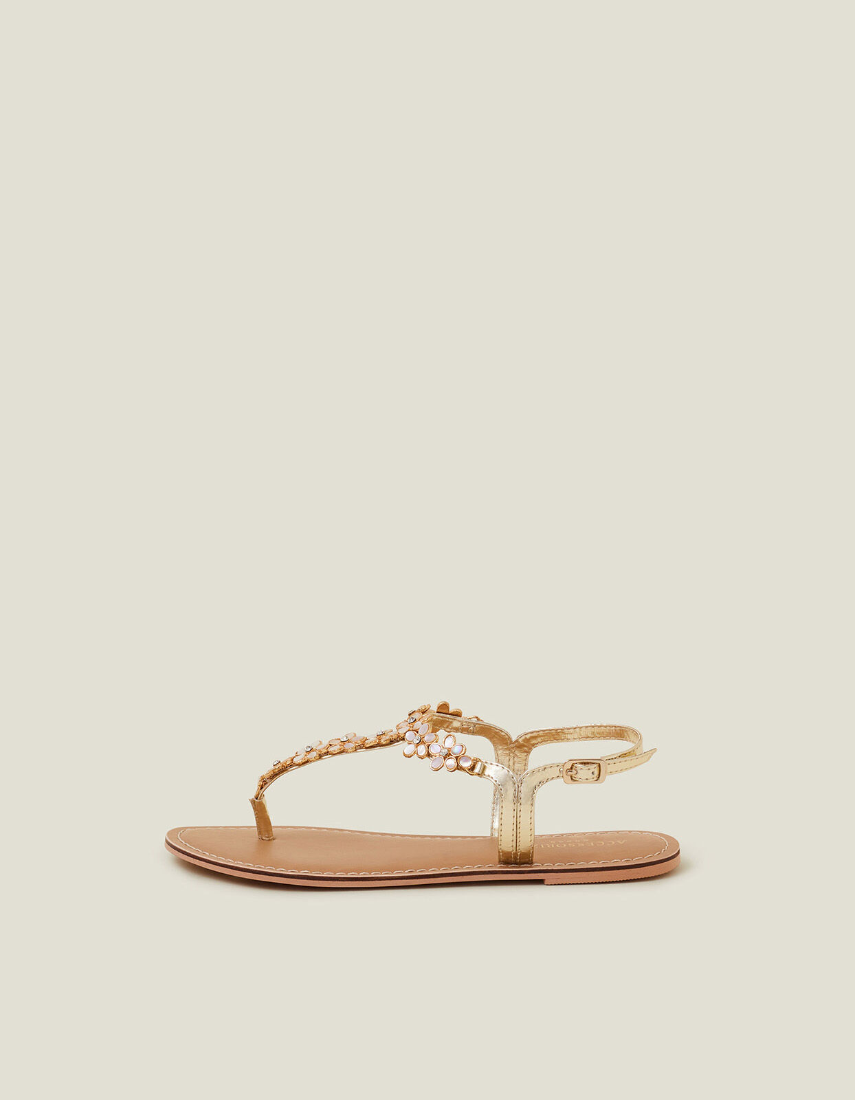 Flower Embellished Sandals Cream Sandals Flip Flops Accessorize UK