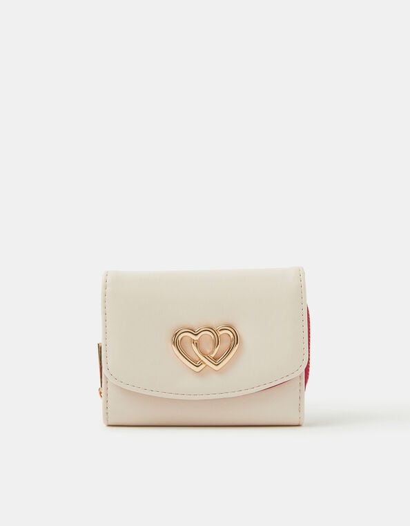 Double Heart Faux Leather Purse, , large