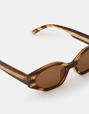 Oval Stripe Tort Sunglasses, , large