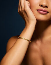 14ct Gold-Plated Diamanté Star Bangle, , large