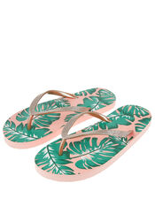 Palm Print EVA Flip Flops, Pink (PINK), large