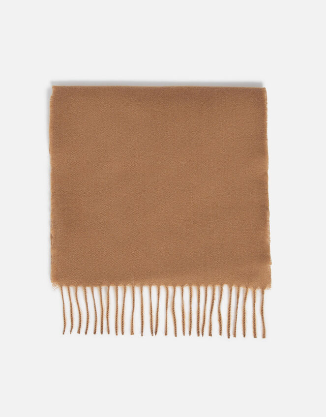 Plain Tassel Scarf, Camel (CAMEL), large