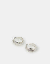 Twisted Ridge Hoop Earrings, , large