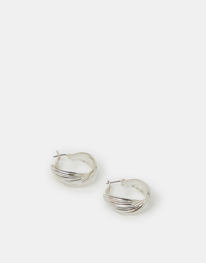 Twisted Ridge Hoop Earrings, , large