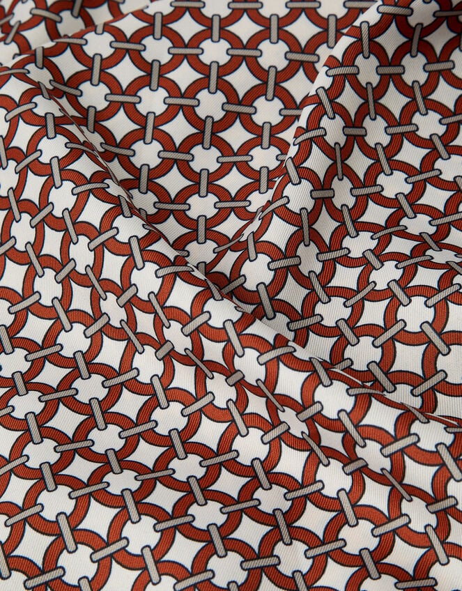Reversible Tile Print Square Satin Scarf, , large