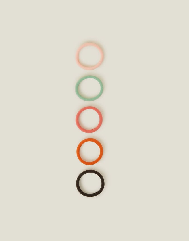 Towelling Hair Bands 5 Pack, Multi (PASTEL-MULTI), large