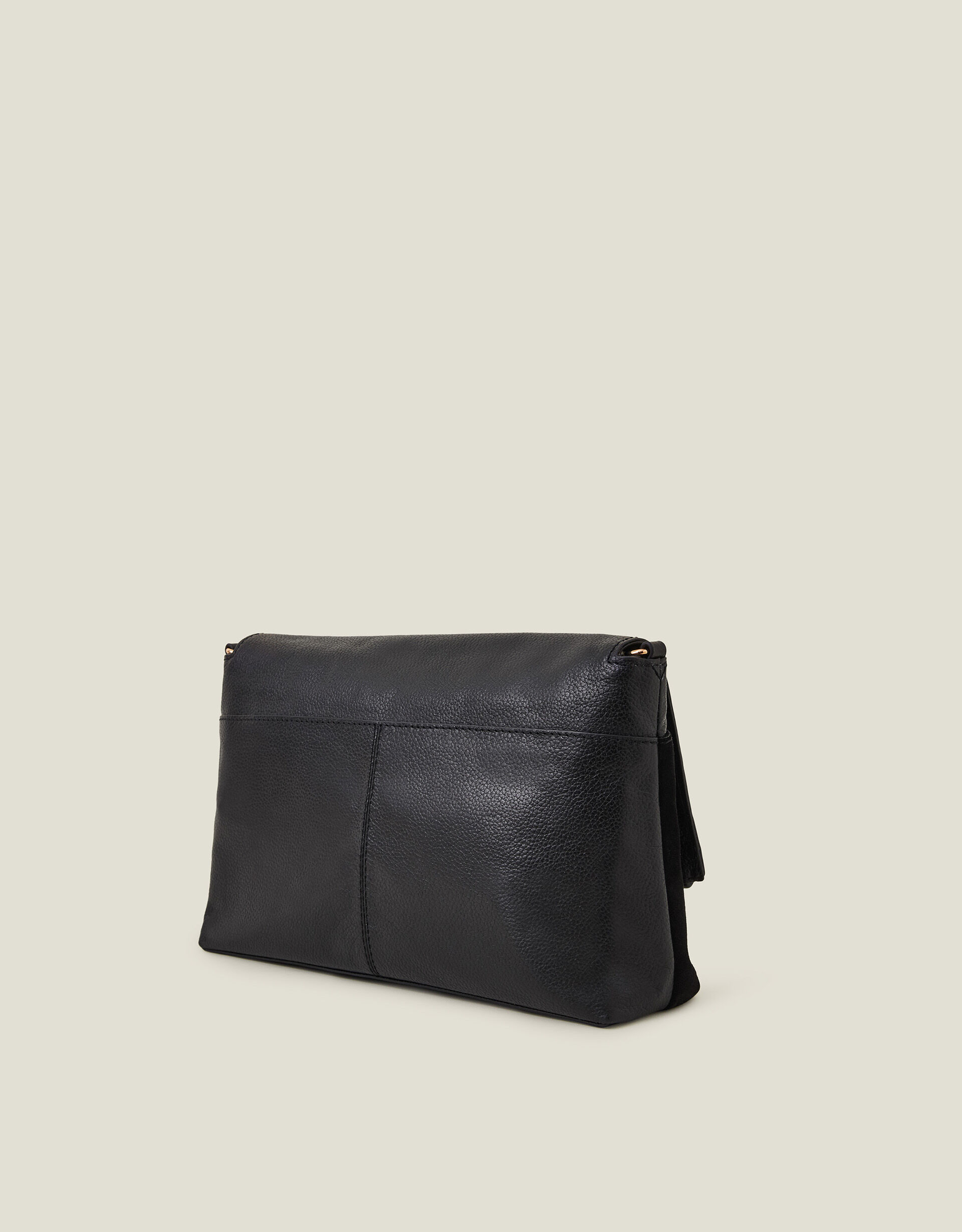 Zip Flap Leather Cross Body Bag