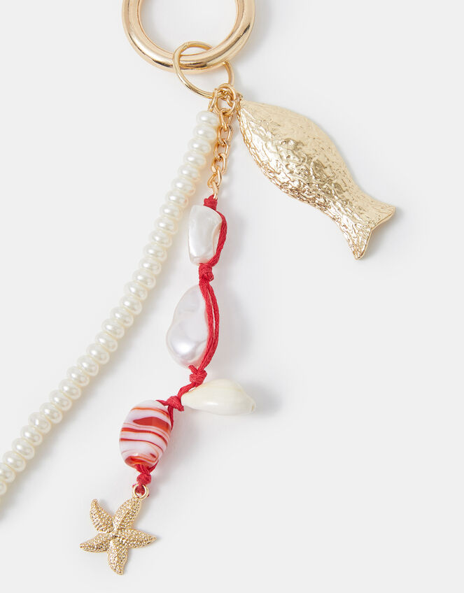 Fish Pearl Beaded Bag Charm, , large